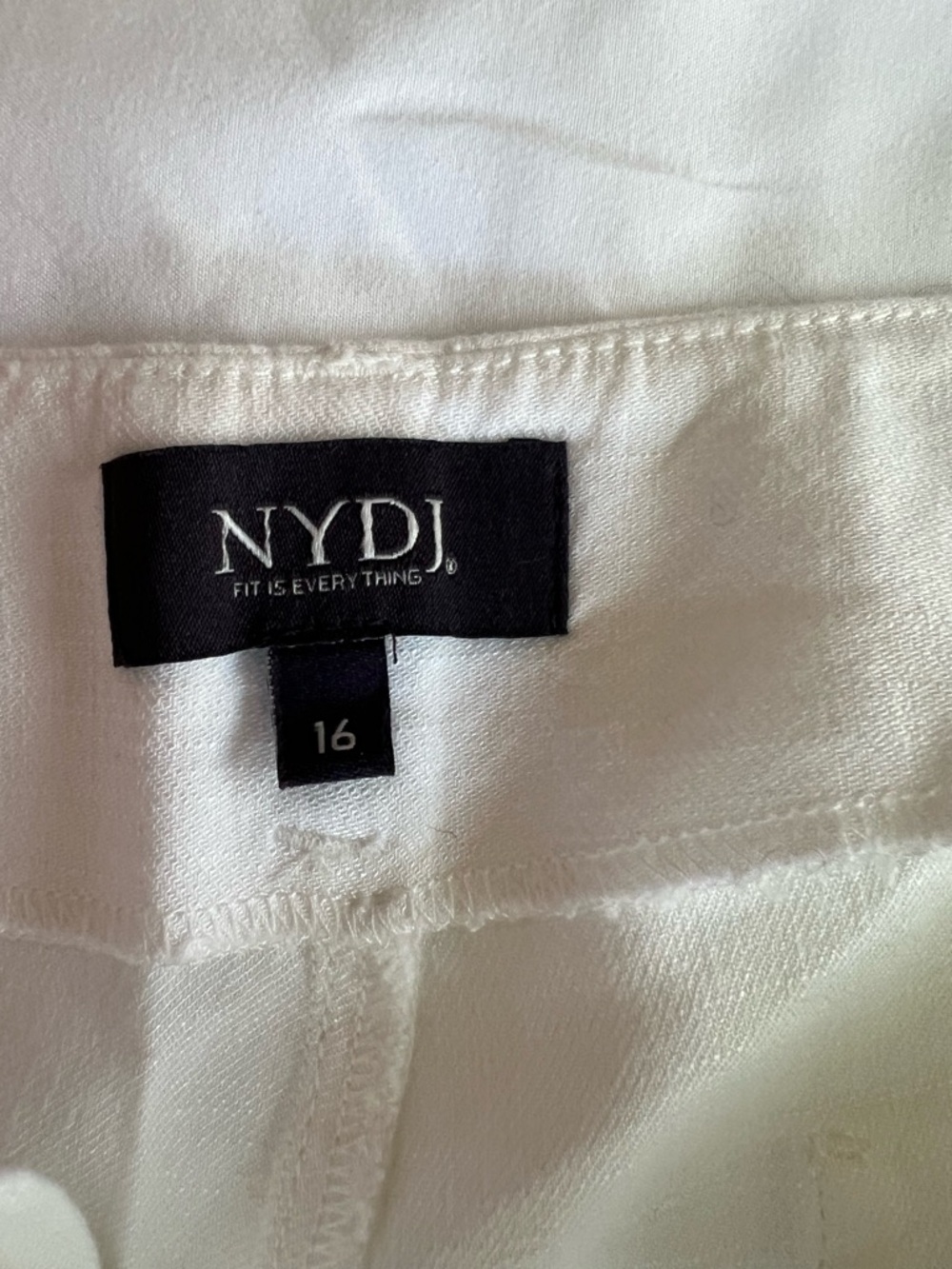 NYDJ White Linen Blend Straight Leg Pants Womens 16 Summer Coastal Resort - Picture 3 of 4